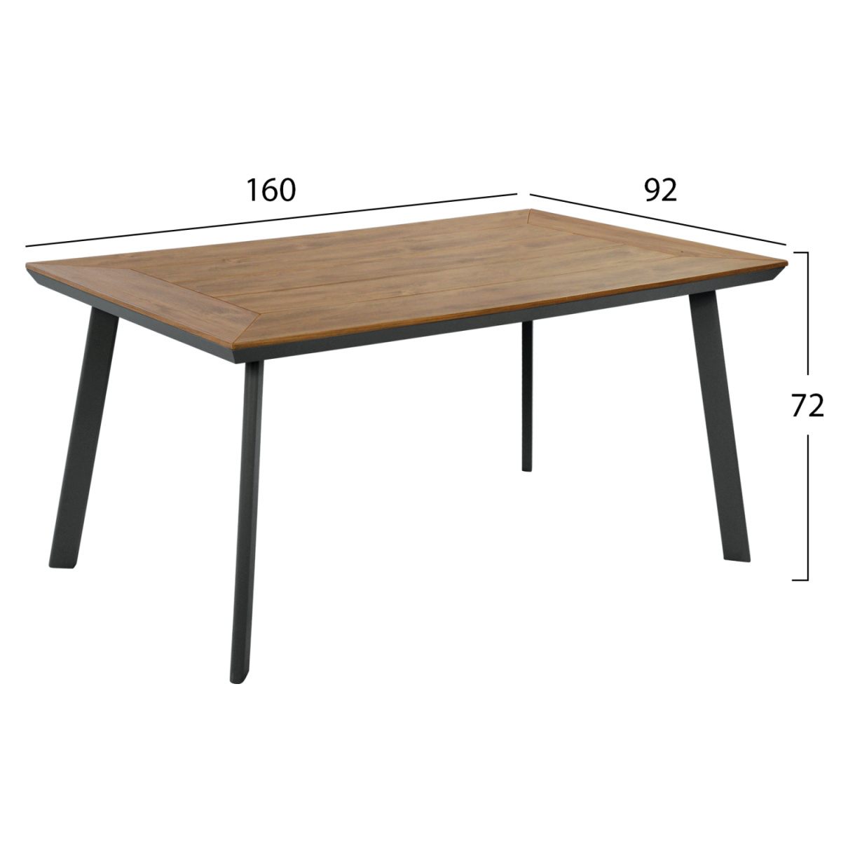 ΤΡΑΠΕΖΙ ΑΛΟΥΜΙΝΙΟΥ TABER ΜΕ POLYWOOD HM5132.12 ΓΚΡΙ 160x92x72 - Image 2