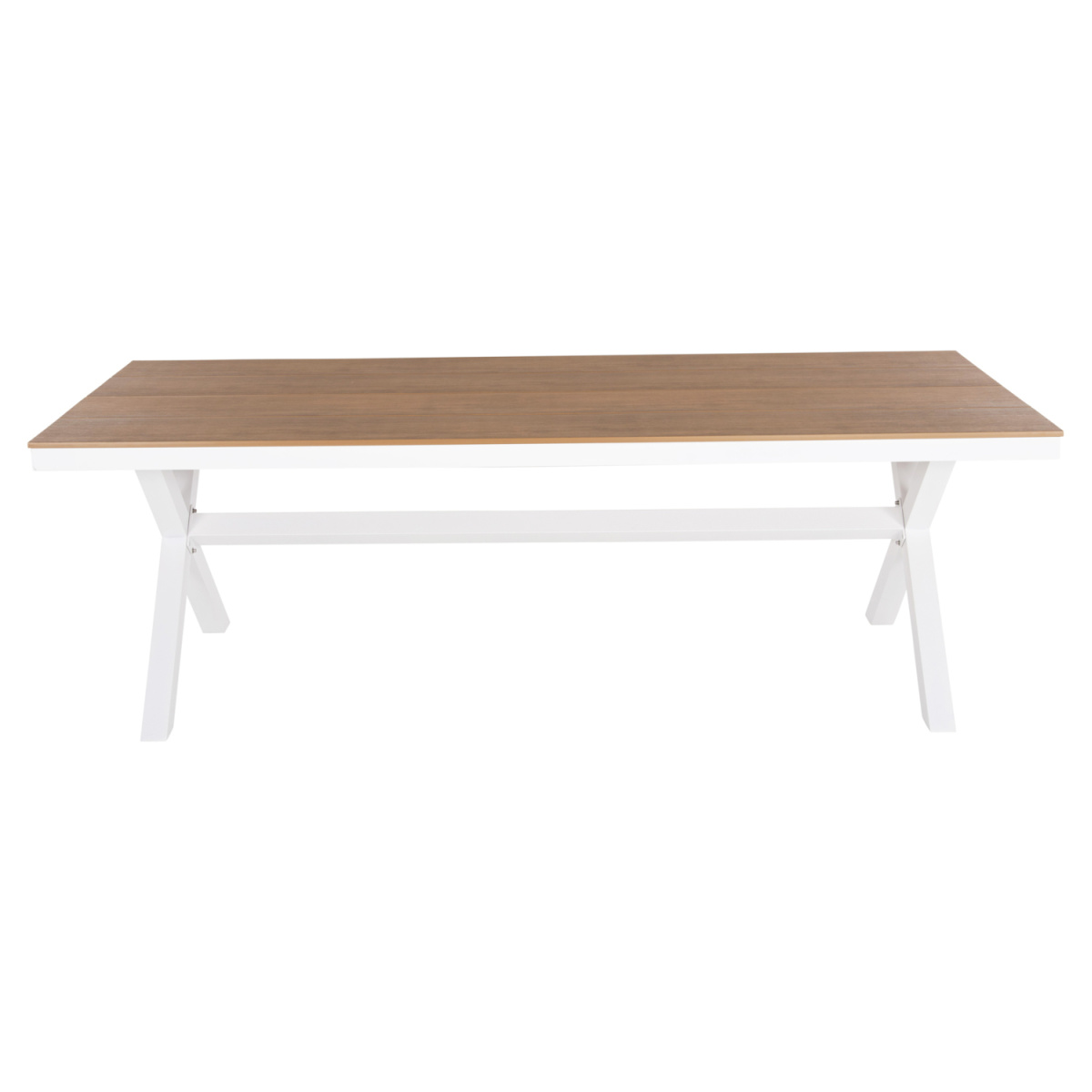 ΤΡΑΠΕΖΙ ΑΛΟΥΜΙΝΙΟΥ ΟΡΘΟΓΩΝΙΟ TAWNEE HM6039.02 ΛΕΥΚΟ-POLYWOOD ΦΥΣΙΚΟ 219,5x89,5x73Υ - Image 3