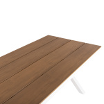ΤΡΑΠΕΖΙ ΑΛΟΥΜΙΝΙΟΥ ΟΡΘΟΓΩΝΙΟ TAWNEE HM6039.02 ΛΕΥΚΟ-POLYWOOD ΦΥΣΙΚΟ 219,5x89,5x73Υ - Image 4