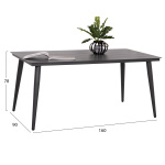 ΤΡΑΠΕΖΙ ΑΛΟΥΜΙΝΙΟΥ ΟΡΘΟΓΩΝΙΟ HIGER HM6291.01 ΓΚΡΙ 160x90x78Υεκ. - Image 2