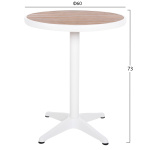 ΤΡΑΠΕΖΙ ΑΛΟΥΜΙΝΙΟΥ ΣΤΡΟΓΓΥΛΟ ALEXA HM6086.02 ΛΕΥΚΟ-POLYWOOD TOP ΦΥΣΙΚΟ Φ60x73Υεκ. - Image 2
