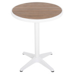 ΤΡΑΠΕΖΙ ΑΛΟΥΜΙΝΙΟΥ ΣΤΡΟΓΓΥΛΟ ALEXA HM6086.02 ΛΕΥΚΟ-POLYWOOD TOP ΦΥΣΙΚΟ Φ60x73Υεκ. - Image 3