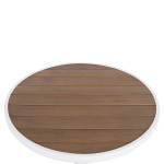ΤΡΑΠΕΖΙ ΑΛΟΥΜΙΝΙΟΥ ΣΤΡΟΓΓΥΛΟ ALEXA HM6086.02 ΛΕΥΚΟ-POLYWOOD TOP ΦΥΣΙΚΟ Φ60x73Υεκ. - Image 4