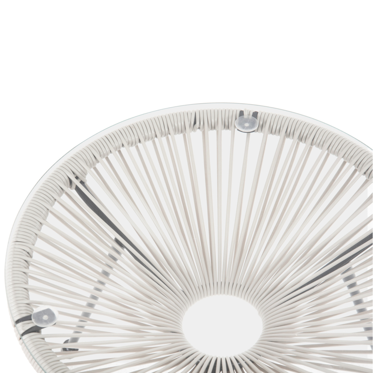 ΤΡΑΠΕΖΙ ΒΟΗΘΗΤΙΚΟ ALLEGRA HM5874.12 ΜΕΤΑΛΛΟ ΜΑΥΡΟ-ΣΥΝΘ. RATTAN ΛΕΥΚΟ Φ47x45Yεκ. - Image 4