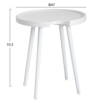 ΤΡΑΠΕΖΙ ΒΟΗΘΗΤΙΚΟ ΣΤΡΟΓΓΥΛΟ ΕΞ.ΧΩΡΟΥ TEROC HM6433.02 ΑΛΟΥΜΙΝΙΟ ΛΕΥΚΟ Φ47x53Υεκ - Image 2