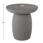 ΤΡΑΠΕΖΙ ΒΟΗΘΗΤΙΚΟ ΣΤΡΟΓΓΥΛΟ HIKARI HM6593.01 ΓΚΡΙ FIBER CEMENT Φ46x48Υεκ. - Image 2