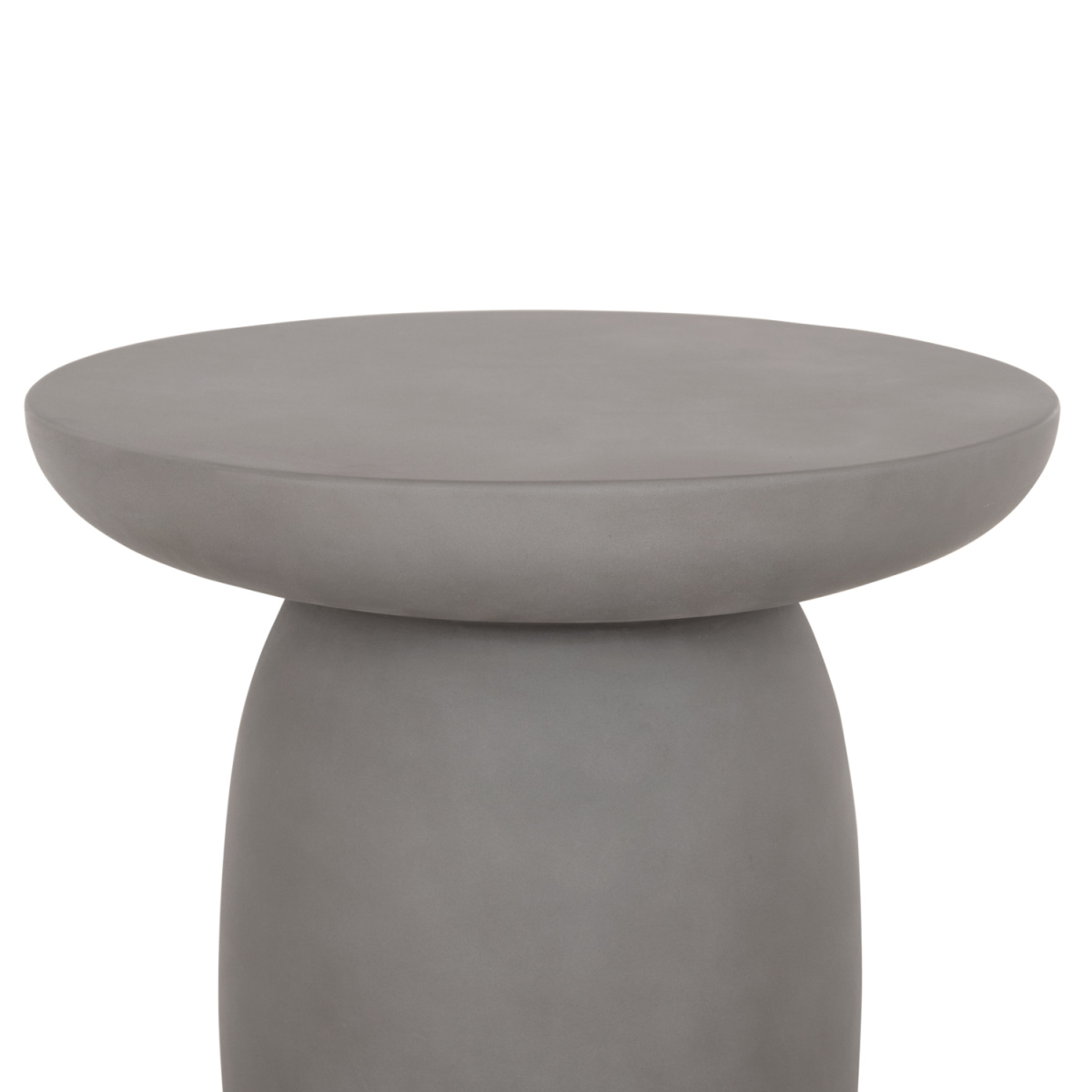 ΤΡΑΠΕΖΙ ΒΟΗΘΗΤΙΚΟ ΣΤΡΟΓΓΥΛΟ HIKARI HM6593.01 ΓΚΡΙ FIBER CEMENT Φ46x48Υεκ. - Image 4