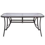 ΤΡΑΠΕΖΙ BRUNO 150X90Χ72Υεκ. ΚΑΦΕ ΜΕΤΑΛΛΙΚΟ ΜΕ ΓΥΑΛΙΝΗ ΕΠΙΦΑΝΕΙΑ HM5145.02 - Image 3