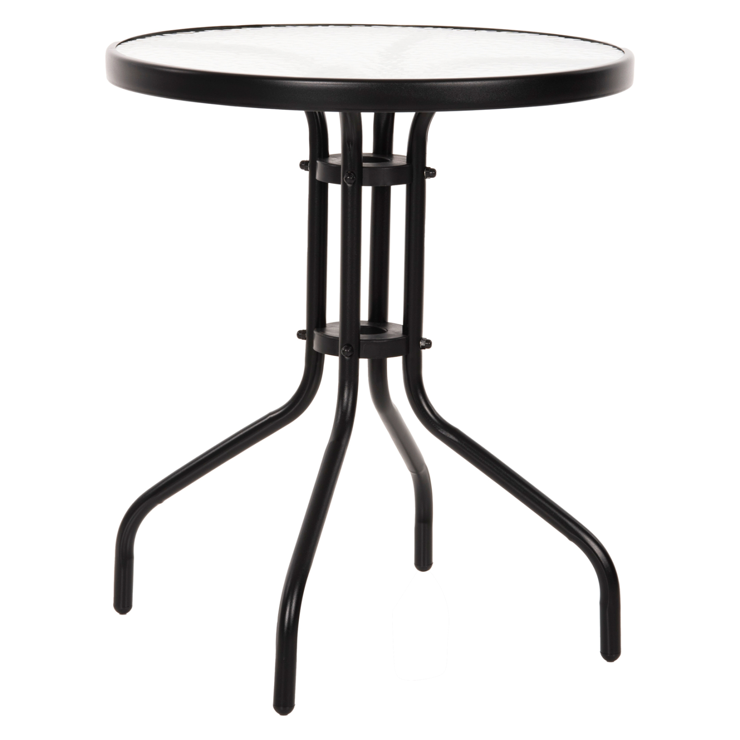 trapezi-fb9507903-metalliko-mayro-me-gya ΤΡΑΠΕΖΙ LIMA Φ60x68Υεκ. ΜΕΤΑΛΛΙΚΟ ΜΑΥΡΟ ΜΕ ΓΥΑΛΙΝΗ ΕΠΙΦΑΝΕΙΑ HM5079.03 - Image 1