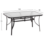 ΤΡΑΠΕΖΙ BRUNO 150X90Χ72Υεκ. ΜΕΤΑΛΛΙΚΟ ΜΑΥΡΟ ΜΕ ΓΥΑΛΙΝΗ ΕΠΙΦΑΝΕΙΑ HM5145.03 - Image 2