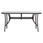 ΤΡΑΠΕΖΙ BRUNO 150X90Χ72Υεκ. ΜΕΤΑΛΛΙΚΟ ΜΑΥΡΟ ΜΕ ΓΥΑΛΙΝΗ ΕΠΙΦΑΝΕΙΑ HM5145.03 - Image 3