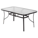 ΤΡΑΠΕΖΙ BRUNO 150X90Χ72Υεκ. ΜΕΤΑΛΛΙΚΟ ΜΑΥΡΟ ΜΕ ΓΥΑΛΙΝΗ ΕΠΙΦΑΝΕΙΑ HM5145.03 - Image 4