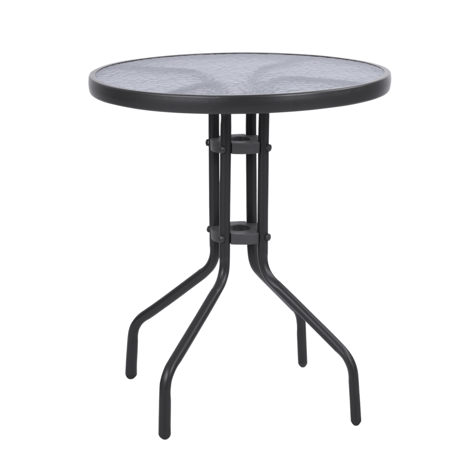 trapezi-lima-f60x68yek-gkri-metalliko-me ΤΡΑΠΕΖΙ LIMA Φ60x68Υεκ. ΓΚΡΙ ΜΕΤΑΛΛΙΚΟ ΜΕ ΓΥΑΛΙΝΗ ΕΠΙΦΑΝΕΙΑ HM5079.01 - Image 1