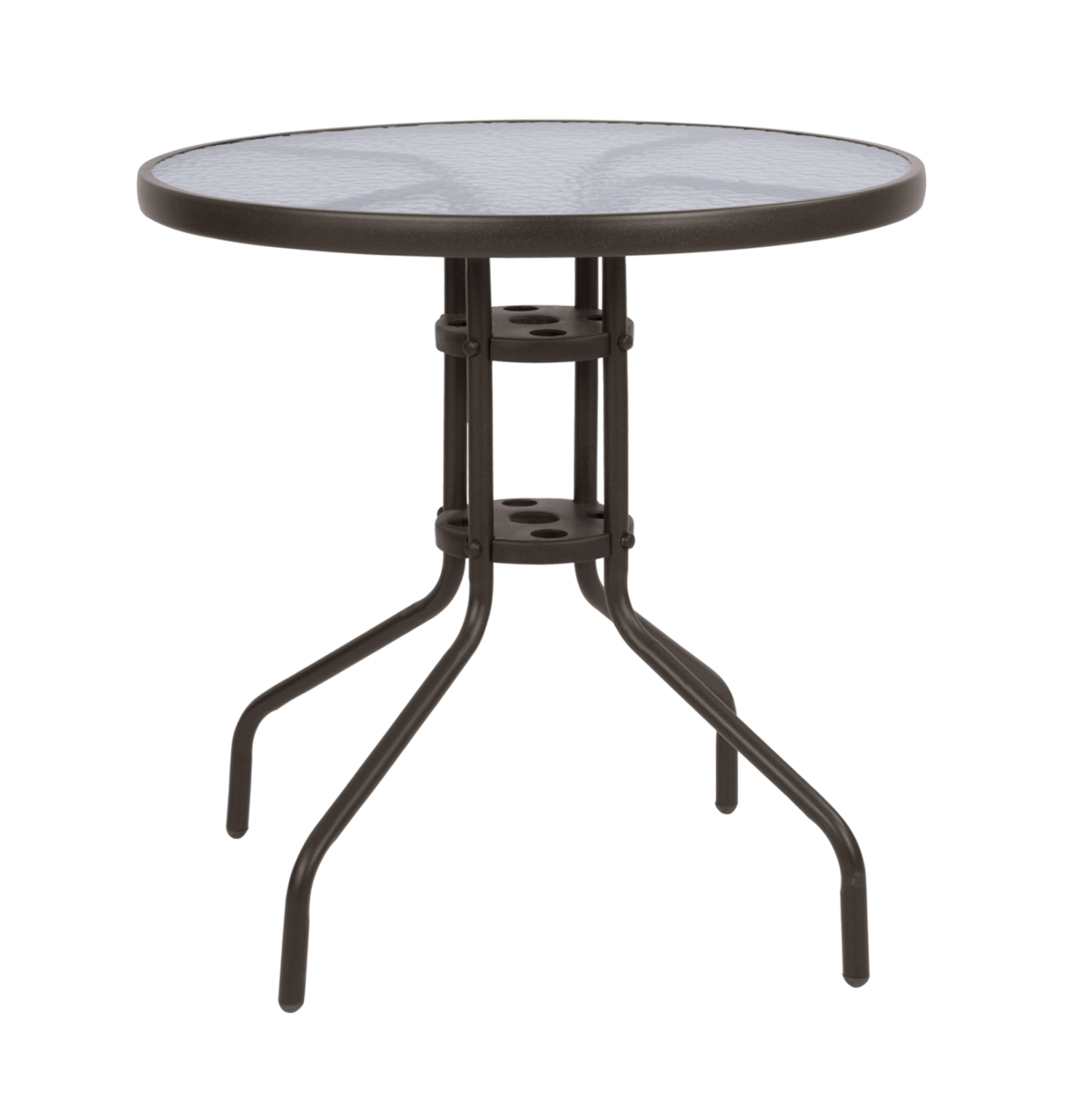 trapezi-lima-f70ch70yek-metalliko-kafe-m ΤΡΑΠΕΖΙ LIMA Φ70Χ70Υεκ. ΜΕΤΑΛΛΙΚΟ ΚΑΦΕ ΜΕ ΓΥΑΛΙΝΗ ΕΠΙΦΑΝΕΙΑ HM5146.02 - Image 1