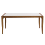 ΤΡΑΠΕΖΙ MEIR ΣΑΛΟΝΙΟΥ ΑΛΟΥΜΙΝΙΟΥ BAMBOO LOOK ΜΕ ΓΥΑΛΙ 100Χ58Χ46 HM5551.01 - Image 3