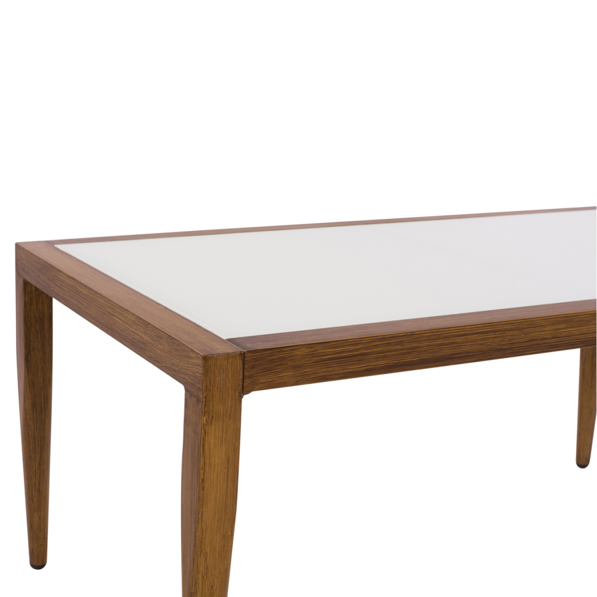 ΤΡΑΠΕΖΙ MEIR ΣΑΛΟΝΙΟΥ ΑΛΟΥΜΙΝΙΟΥ BAMBOO LOOK ΜΕ ΓΥΑΛΙ 100Χ58Χ46 HM5551.01 - Image 4