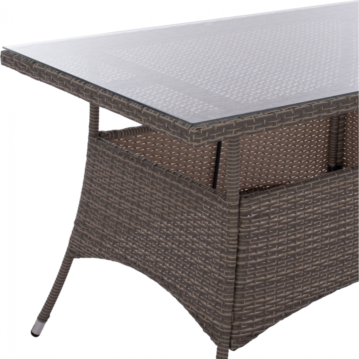 ΤΡΑΠΕΖΙ ΜΕΤΑΛΛΙΚΟ MILITARY RATTAN ΓΚΡΙ HM5141.31 120x70x75Υ εκ. - Image 4