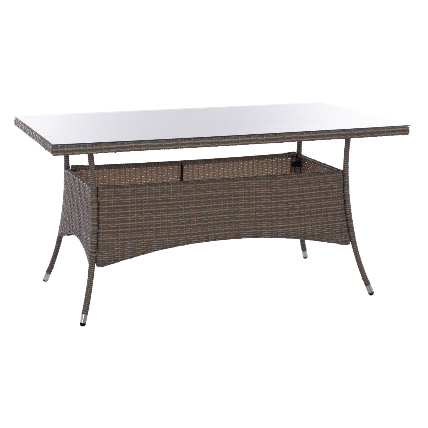 trapezi-metalliko-rattan-gkri-fb9550701- ΤΡΑΠΕΖΙ ΜΕΤΑΛΛΙΚΟ MINSK RATTAN ΓΚΡΙ HM5507.01 150x90x75Υ εκ. - Image 1