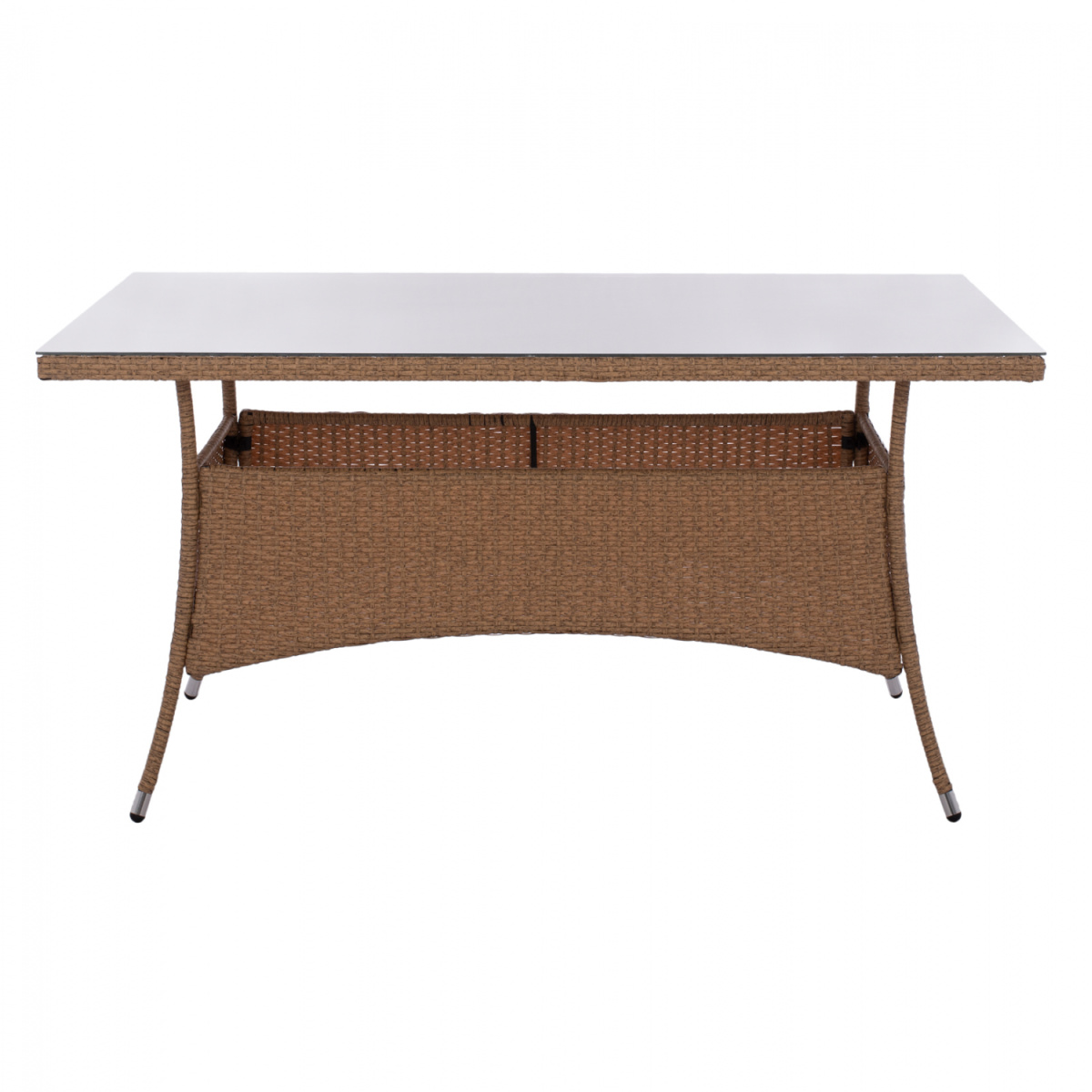 ΤΡΑΠΕΖΙ ΜΕΤΑΛΛΙΚΟ MINSK RATTAN ΜΠΕΖ ΚΑΦΕ HM5507.02 150x90x75 εκ. - Image 3