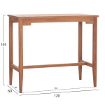ΤΡΑΠΕΖΙ ΜΠΑΡ CRANSTON HM18111 ΞΥΛΟ ΤΕΑΚ--ΦΥΣΙΚΟ ΧΡΩΜΑ 120x60x105Υεκ. - Image 2