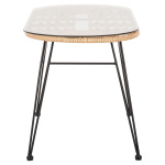 ΤΡΑΠΕΖΙ ΟΒΑΛ ΧΑΜΗΛΟ ALLEGRA HM5695.11 ΜΠΕΖ WICKER-ΜΑΥΡΟ ΜΕΤΑΛΛΟ 100x45x51,5Υεκ. - Image 4