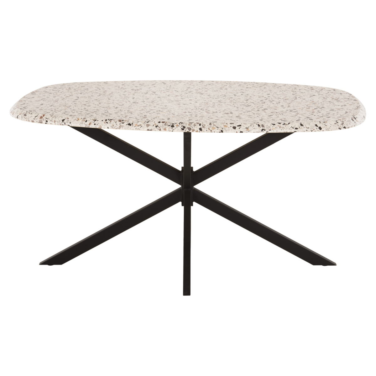 ΤΡΑΠΕΖΙ ΟΒΑΛ RODDEN HM11903.03 ΜΕ WERZALIT TERRAZZO-ΜΑΥΡΗ ΧΙΑΣΤΙ ΒΑΣΗ 146x94x75Υεκ - Image 3