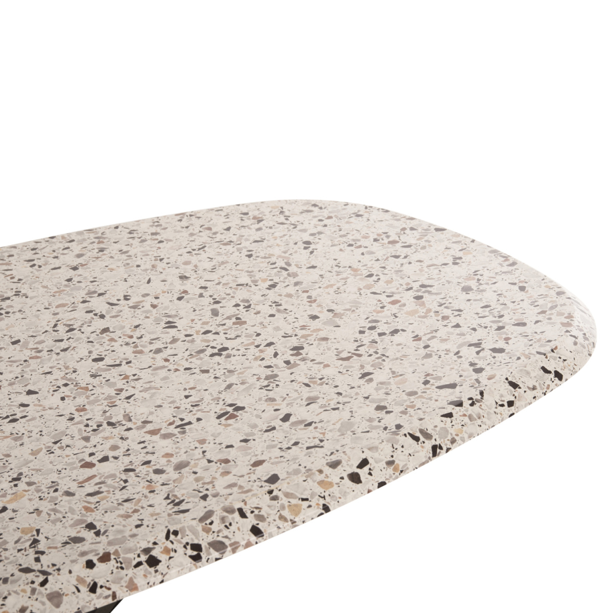 ΤΡΑΠΕΖΙ ΟΒΑΛ RODDEN HM11903.03 ΜΕ WERZALIT TERRAZZO-ΜΑΥΡΗ ΧΙΑΣΤΙ ΒΑΣΗ 146x94x75Υεκ - Image 4