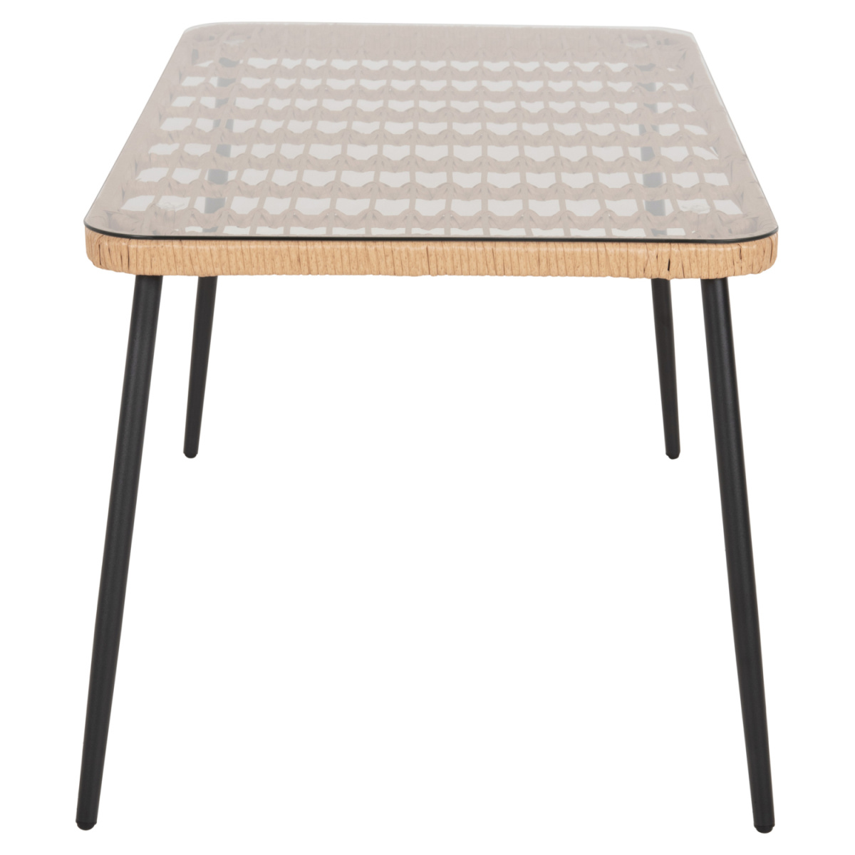 ΤΡΑΠΕΖΙ ΟΡΘΟΓΩΝΙΟ ALLEGRA HM5537.11 ΜΕΤΑΛ.ΜΑΥΡΟ-P.E. RATTAN ΦΥΣΙΚΟ 139,5x79,5x73Υεκ. - Image 4