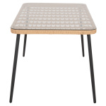 ΤΡΑΠΕΖΙ ΟΡΘΟΓΩΝΙΟ ALLEGRA HM5537.11 ΜΕΤΑΛ.ΜΑΥΡΟ-P.E. RATTAN ΦΥΣΙΚΟ 139,5x79,5x73Υεκ. - Image 4