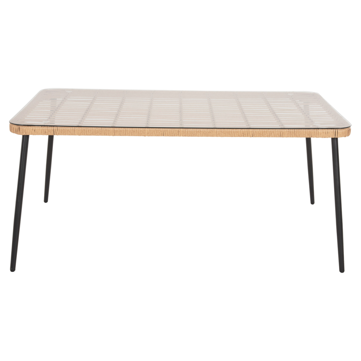 ΤΡΑΠΕΖΙ ΟΡΘΟΓΩΝΙΟ ALLEGRA HM5538.11 ΜΕΤΑΛ.ΜΑΥΡΟ-P.E. RATTAN ΦΥΣΙΚΟ 159,5x89,5x72Υεκ. - Image 3
