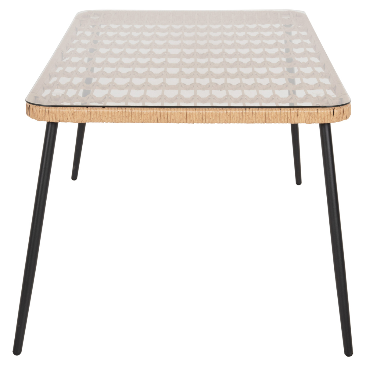 ΤΡΑΠΕΖΙ ΟΡΘΟΓΩΝΙΟ ALLEGRA HM5538.11 ΜΕΤΑΛ.ΜΑΥΡΟ-P.E. RATTAN ΦΥΣΙΚΟ 159,5x89,5x72Υεκ. - Image 4