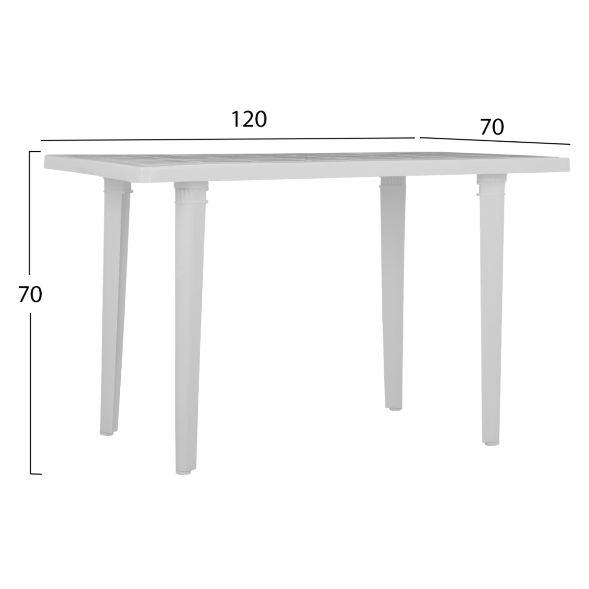 ΤΡΑΠΕΖΙ ΠΛΑΣΤΙΚΟ 70X120X70εκ. ΛΕΥΚΟ 303002034 - Image 2