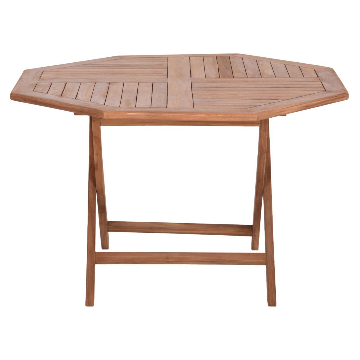 ΤΡΑΠΕΖΙ ΠΟΛΥΓΩΝΟ ΠΤΥΣΣΟΜΕΝΟ KARLIN HM6618 ΞΥΛΟ TEAK ΣΕ ΦΥΣΙΚΟ ΧΡΩΜΑ 120x120x75Yεκ. - Image 3
