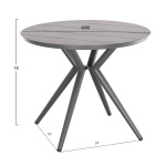 ΤΡΑΠΕΖΙ ΣΤΡΟΓΓΥΛΟ ΑΛΟΥΜΙΝΙΟΥ HIGER HM6289.01 ΓΚΡΙ Φ90x74Yεκ. - Image 2