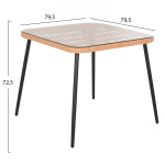 ΤΡΑΠΕΖΙ ΤΕΤΡΑΓΩΝΟ ALLEGRA HM5536.11 ΜΕΤΑΛ.ΜΑΥΡΟ-P.E. RATTAN ΦΥΣΙΚΟ 79,5x79,5x72,5Υεκ - Image 2