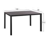 ΤΡΑΠΕΖΙ ΤΡΑΠΕΖΑΡΙΑΣ ΑΛΟΥΜΙΝΙΟΥ SAHIRA HM5571.02 ΑΝΘΡΑΚΙ 140Χ80X75,5Υεκ. - Image 2