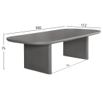 ΤΡΑΠΕΖΙ ΤΡΑΠΕΖΑΡΙΑΣ AZAMI HM6601.01 ΓΚΡΙ FIBER CEMENT 300x112x75Υεκ. - Image 2