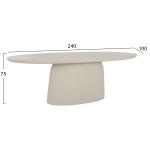 ΤΡΑΠΕΖΙ ΤΡΑΠΕΖΑΡΙΑΣ ΟΒΑΛ BRECCAN HM6577.02 ΜΠΕΖ FIBER CEMENT 240x100x75Υεκ. - Image 2