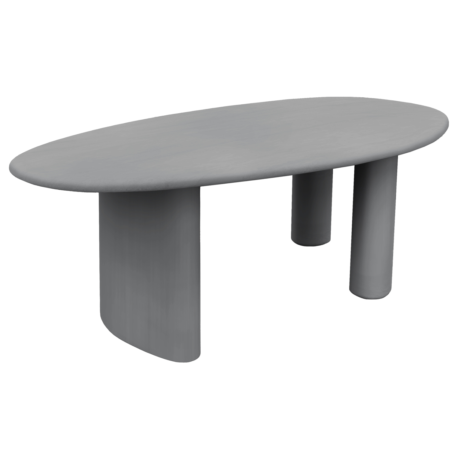 trapezi-trapezarias-obal-fb9659901-gkri- ΤΡΑΠΕΖΙ ΤΡΑΠΕΖΑΡΙΑΣ ΟΒΑΛ VOLPE HM6599.01 ΓΚΡΙ FIBER CEMENT 240x100x75Υεκ - Image 1