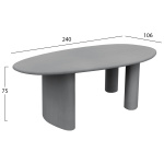ΤΡΑΠΕΖΙ ΤΡΑΠΕΖΑΡΙΑΣ ΟΒΑΛ VOLPE HM6599.01 ΓΚΡΙ FIBER CEMENT 240x100x75Υεκ - Image 2