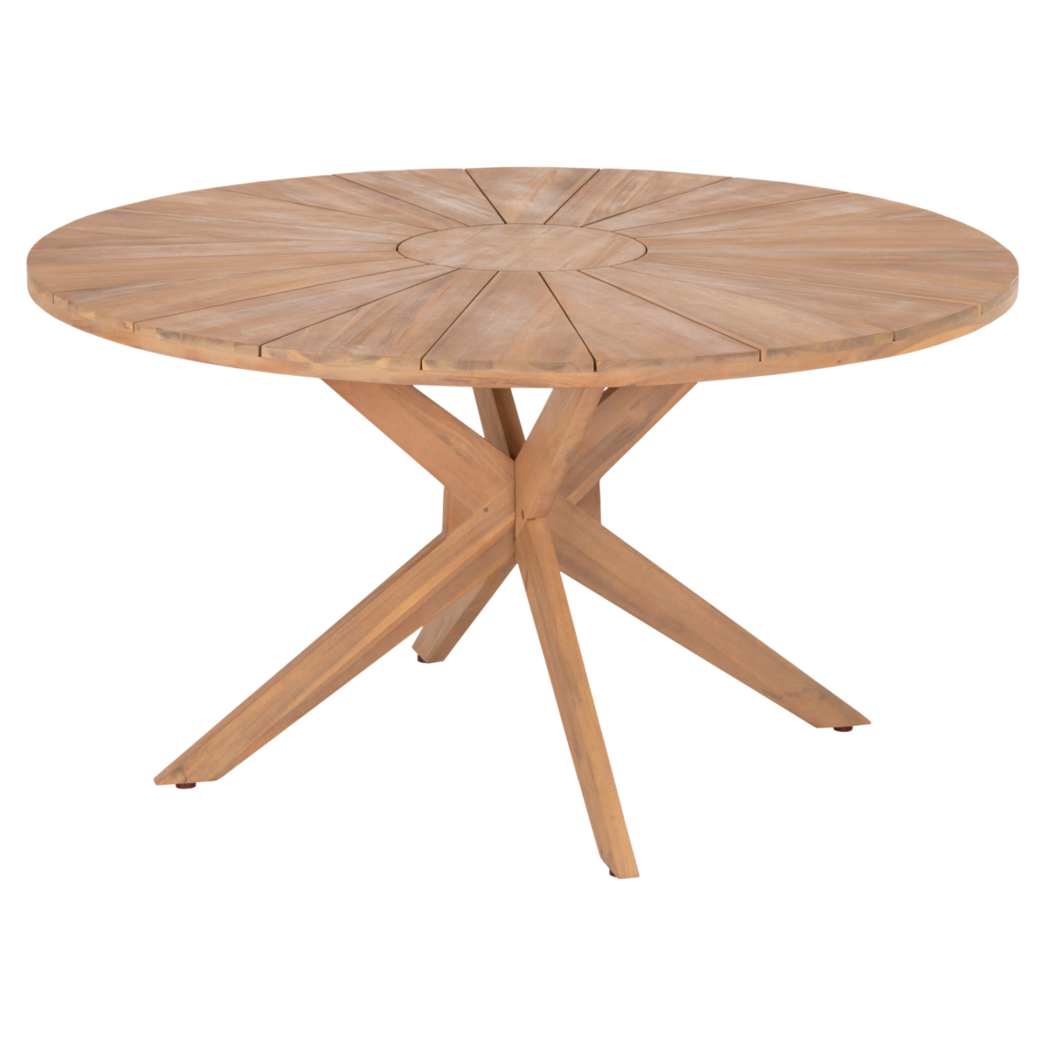 trapezi-trapezarias-stroggylo-fb96443-xy ΤΡΑΠΕΖΙ ΤΡΑΠΕΖΑΡΙΑΣ ΣΤΡΟΓΓΥΛΟ CORTEN HM6443 ΞΥΛΟ ΑΚΑΚΙΑΣ ΣΕ ΦΥΣΙΚΟ Φ140x76Υεκ. - Image 1