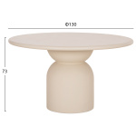 ΤΡΑΠΕΖΙ ΤΡΑΠΕΖΑΡΙΑΣ ΣΤΡΟΓΓΥΛΟ KAZVIN HM6582.02 ΜΠΕΖ FIBER CEMENT Φ130x73Υεκ - Image 2