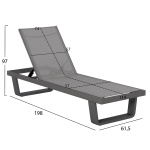 ΞΑΠΛΩΣΤΡΑ ΑΛΟΥΜΙΝΙΟΥ ΜΕ ΥΦΑΣΜΑ TESLIN RICKON HM6292.01 ΣΕ ΓΚΡΙ 198x61,5x97Υεκ. - Image 2