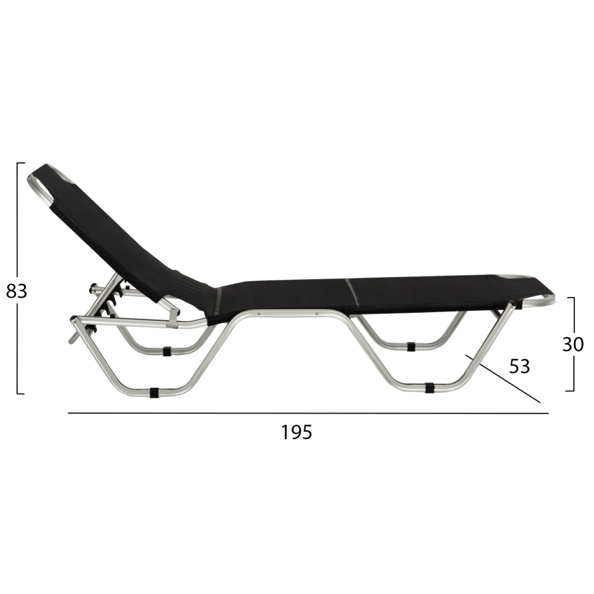 ΞΑΠΛΩΣΤΡΑ ΕΠΑΓΓΕΛΜΑΤΙΚΗ ΑΛΟΥΜΙΝΙΟΥ WALDO HM5071.90 ΜΑΥΡΗ 195x53-60x30Yεκ. - Image 2