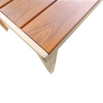 Τραπέζι Nares σαμπανί αλουμίνιο plywood σε φυσική απόχρωση 140x80x72.5εκ - Image 2