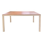 Τραπέζι Nares σαμπανί αλουμίνιο plywood σε φυσική απόχρωση 180x90x72.5εκ