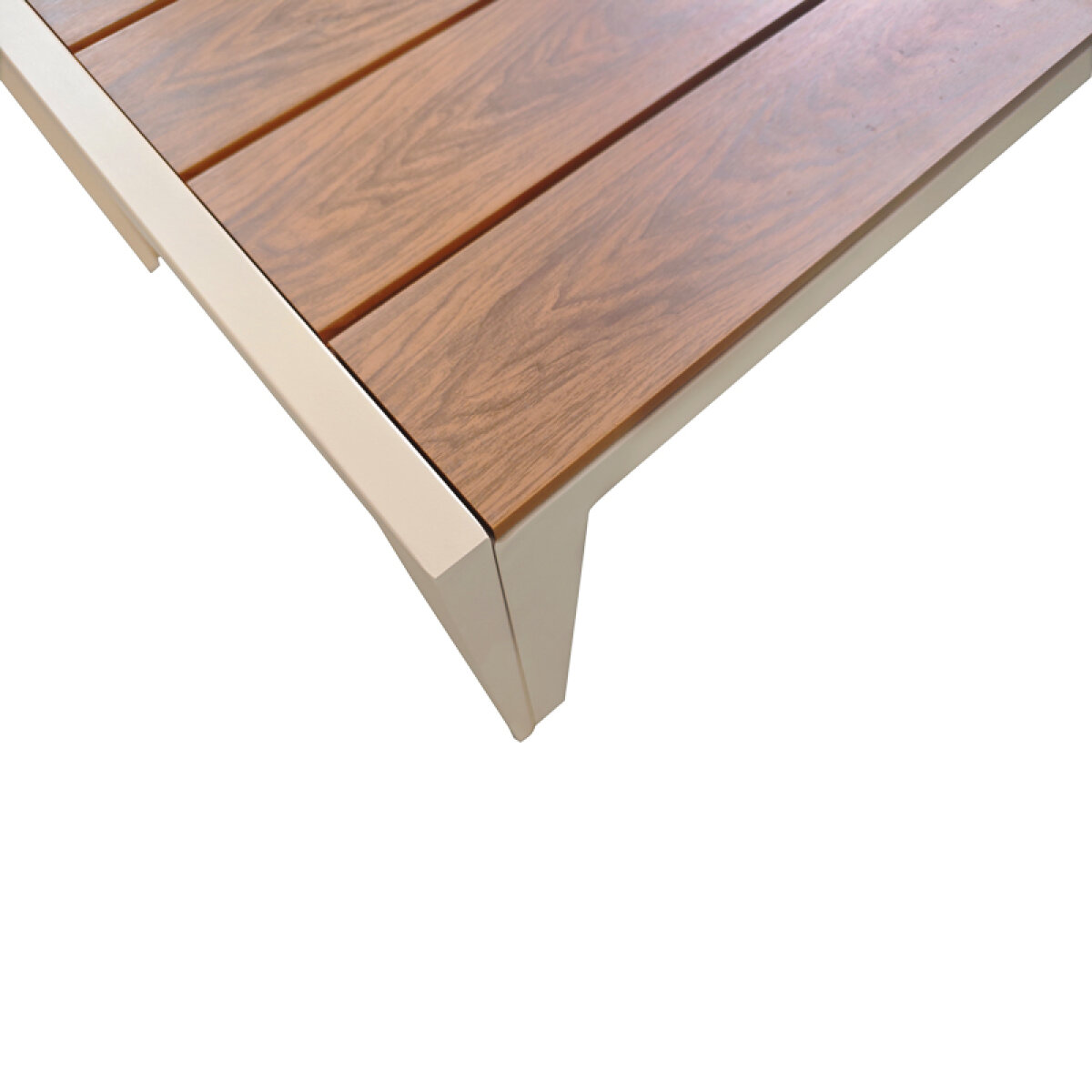 Τραπέζι Nares σαμπανί αλουμίνιο plywood σε φυσική απόχρωση 180x90x72.5εκ - Image 2