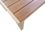 Τραπέζι Nares σαμπανί αλουμίνιο plywood σε φυσική απόχρωση 180x90x72.5εκ - Image 2