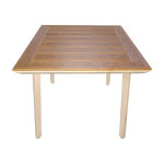 Τραπέζι Synergy αλουμίνιο cappuccino-plywood σε φυσική απόχρωση 80x80x74εκ