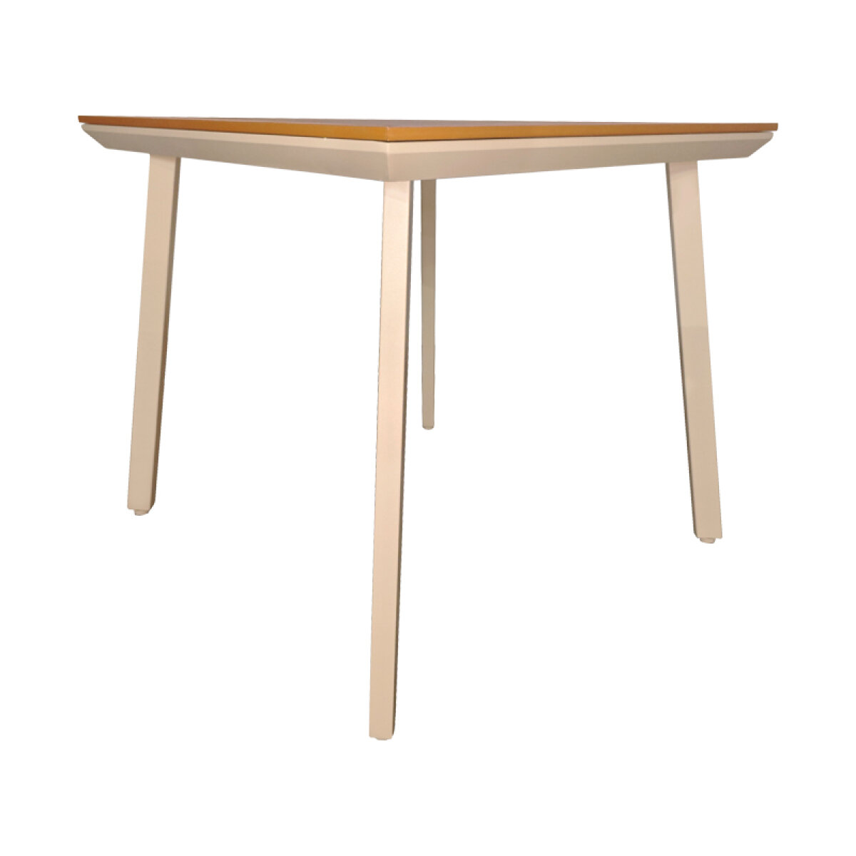 Τραπέζι Synergy αλουμίνιο cappuccino-plywood σε φυσική απόχρωση 80x80x74εκ - Image 2